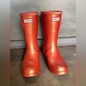 Orange Metallic Hunter Boots